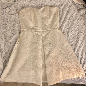 Ivory strapless embroidered dress